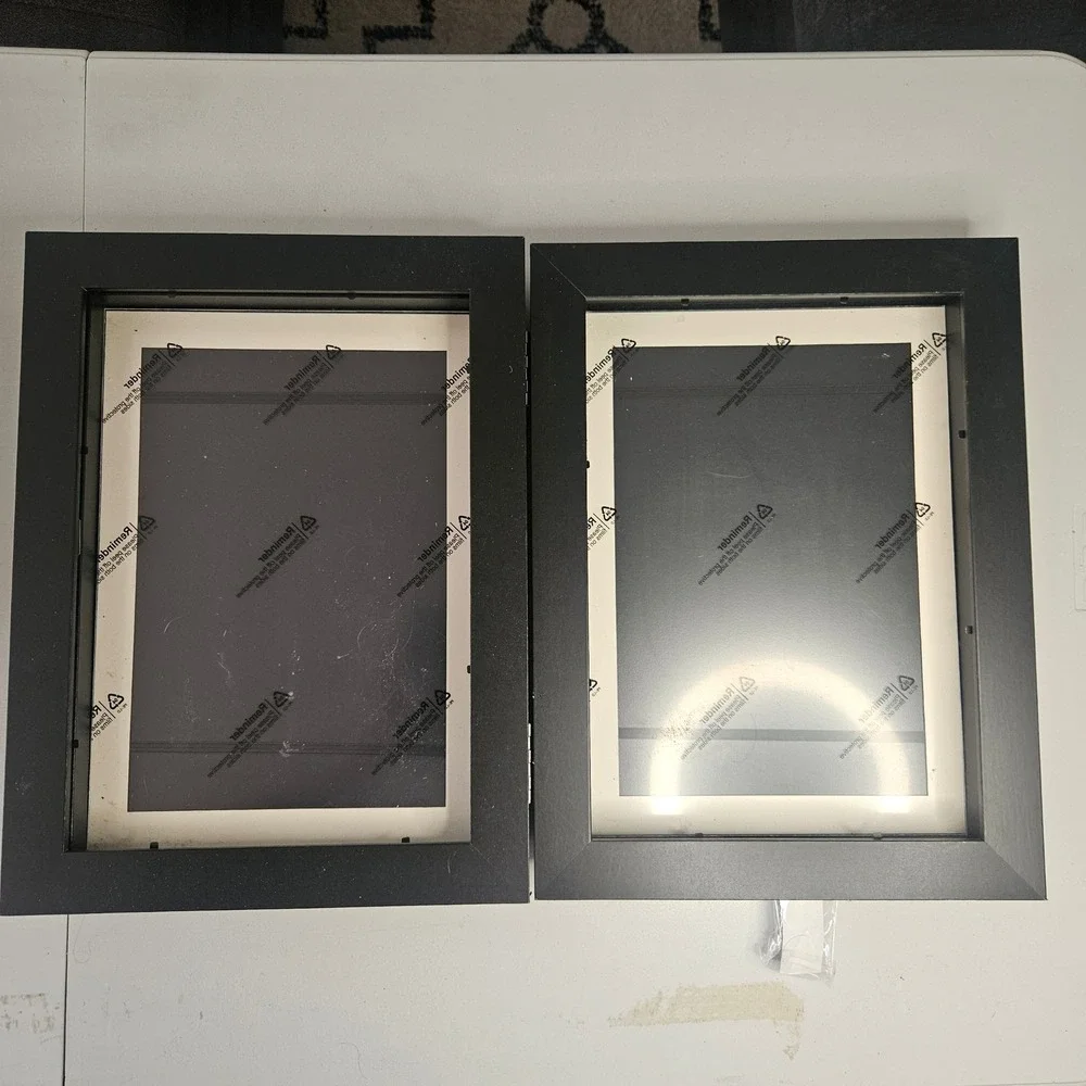 Set of 2 Kids Art Frames Black Front Opening Shadow Box Display Storage 8.3x11.7